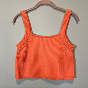 Beaumont Oragnic Cotton Orange Sweater Tank Top Large NWT Portugal